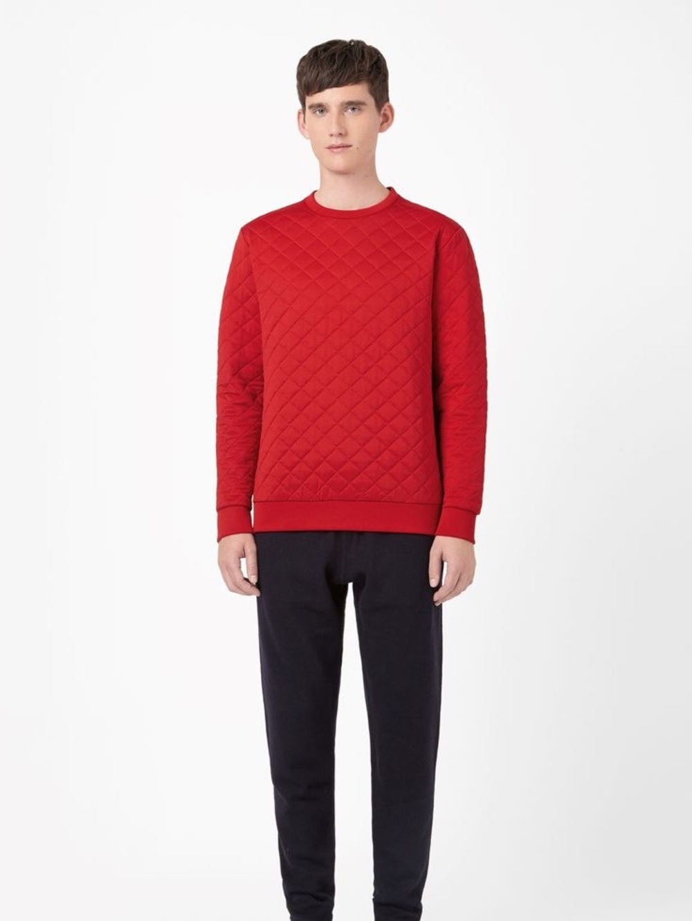 COS Quilted Crewneck Sweater modern Red